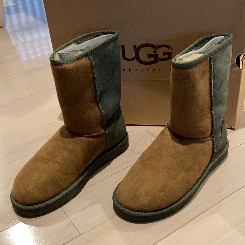 UGG Chestnut and Olive Suede Winter Boots